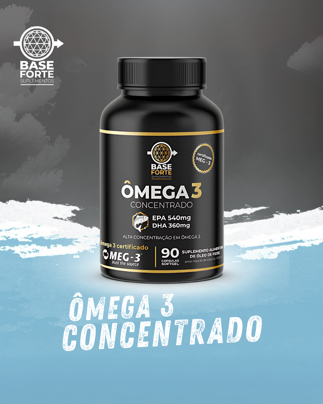 Ômega 3 540 EPA / 360 Concentrado DHA 90 cápsulas