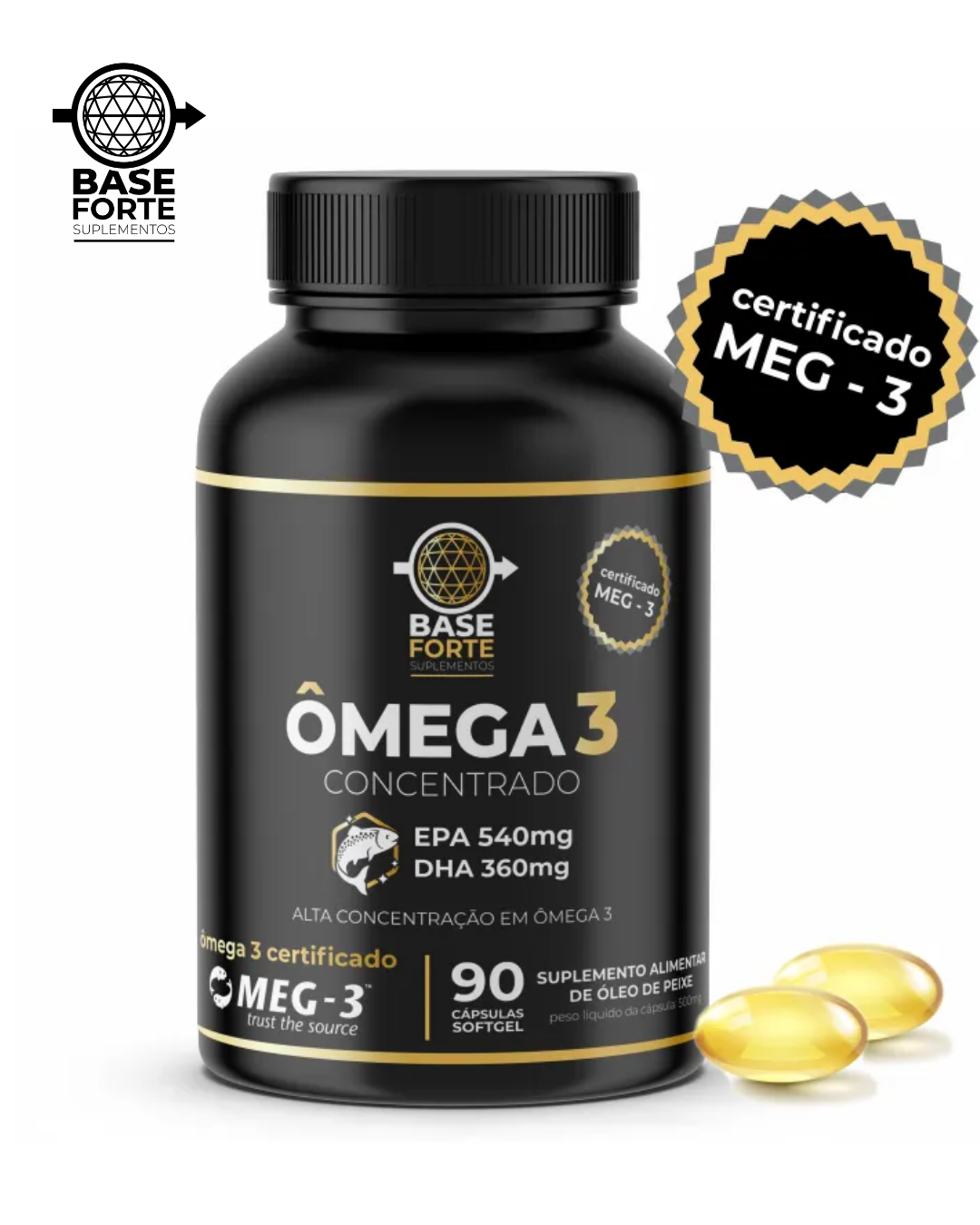 Ômega 3 540 EPA / 360 Concentrado DHA 90 cápsulas