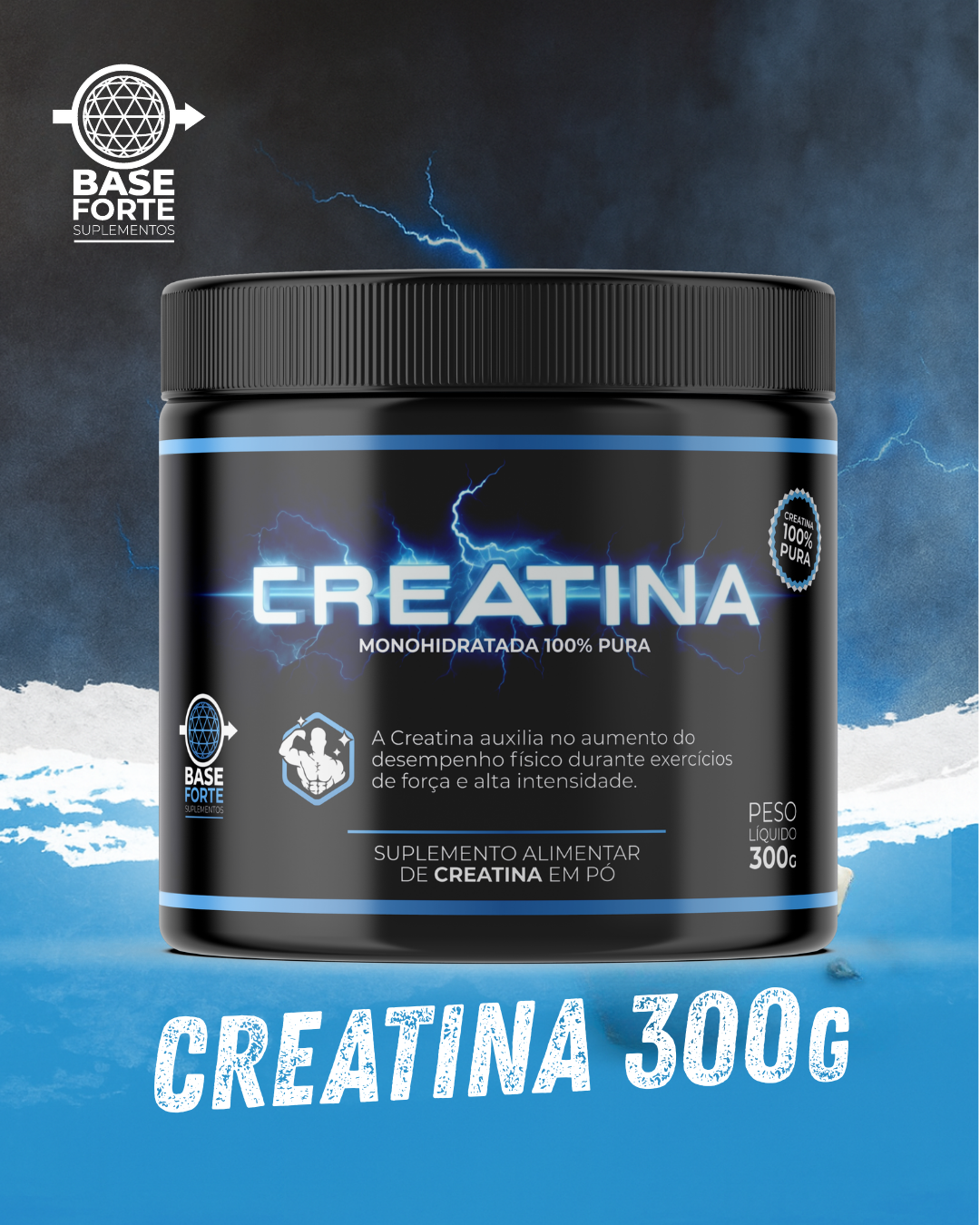 Creatina Monohidratada Premium 100% Pura 300g