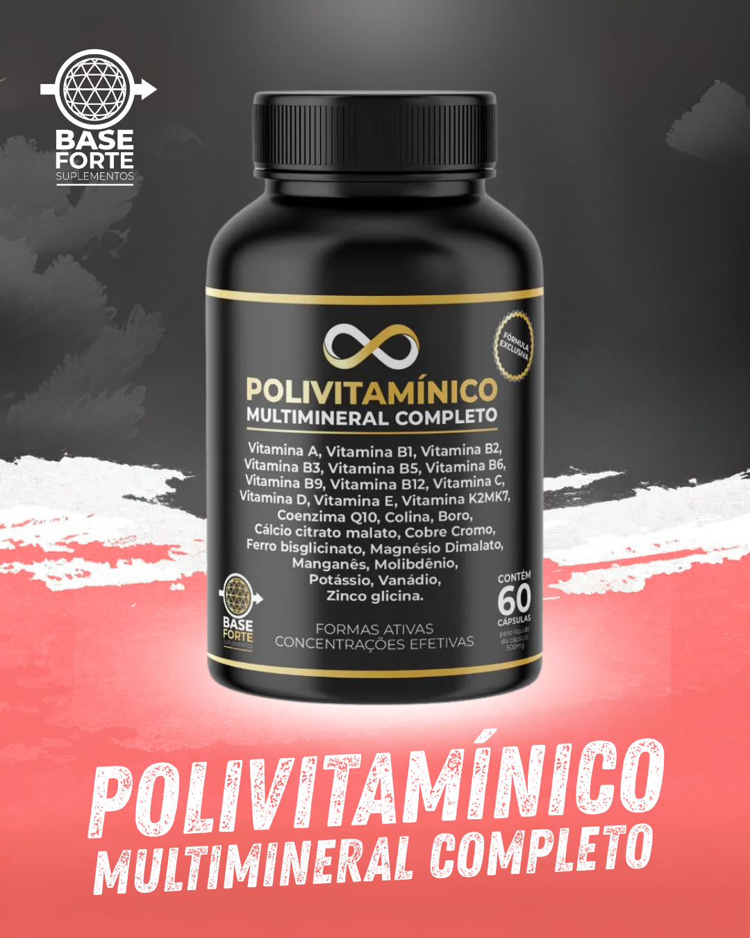 Polivitamínico Multimineral Completo - Doses efetivas/Formas ativas