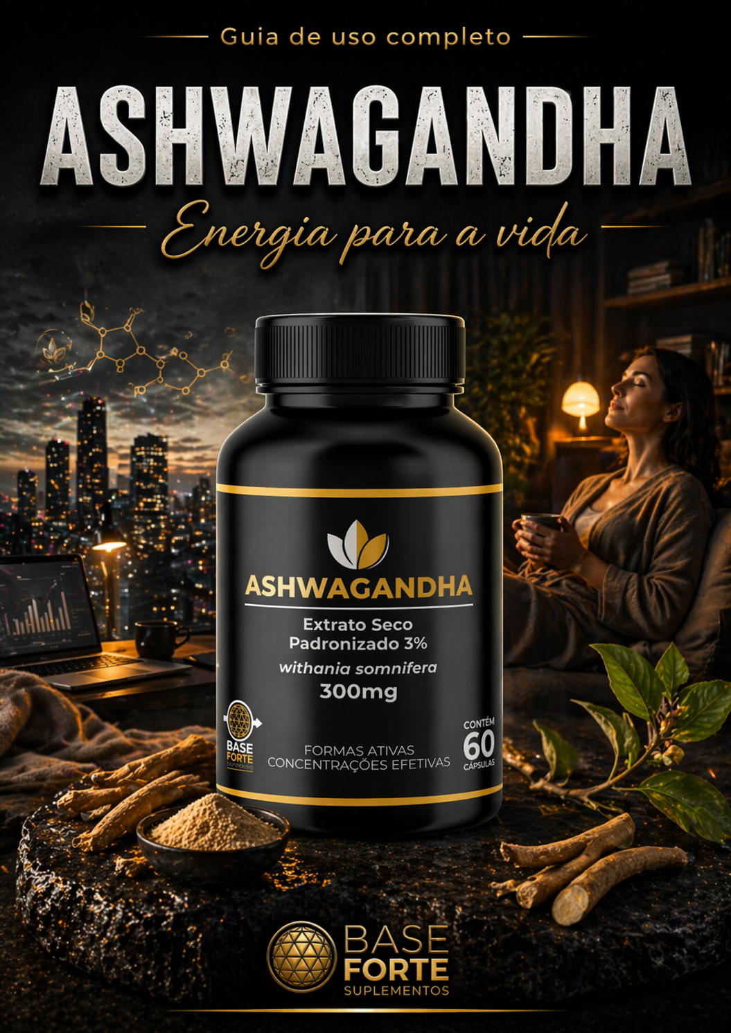 Ashwagandha 300mg BF + Guia de Uso BF