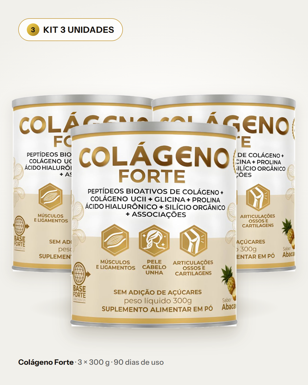 Kit Colágeno Forte 03un. + E-book Guia de uso