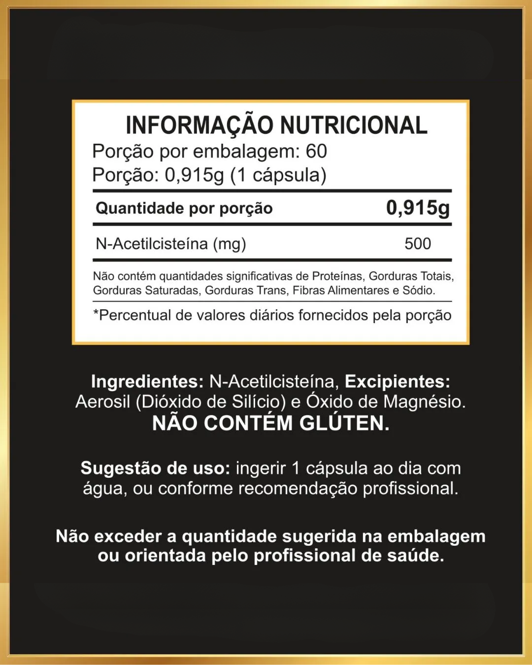 N-Acetilcisteína 500mg (NAC) + Guia de Uso BF
